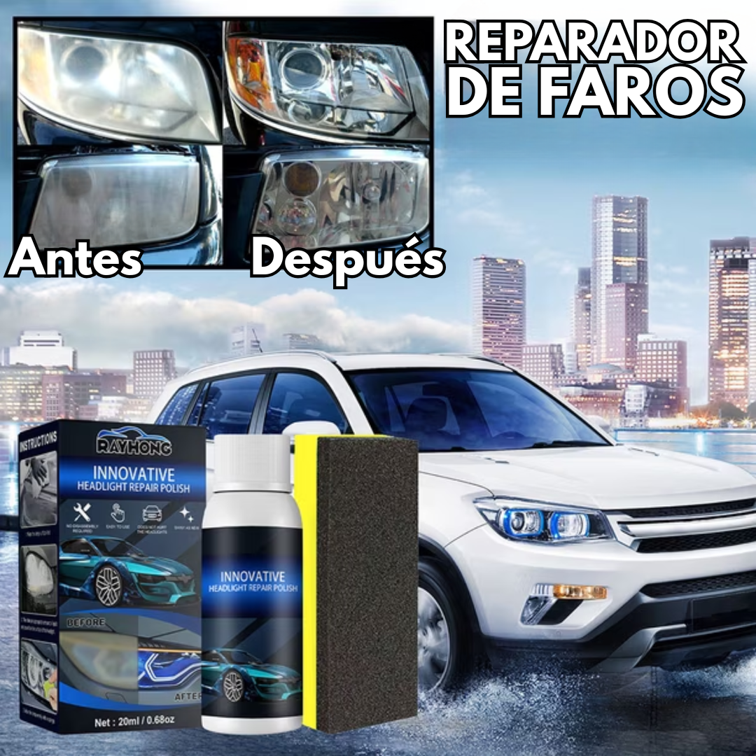 REPARADOR DE FAROS — Restaura la claridad de tus faros en minutos y ahorra el costo de comprar uno nuevo